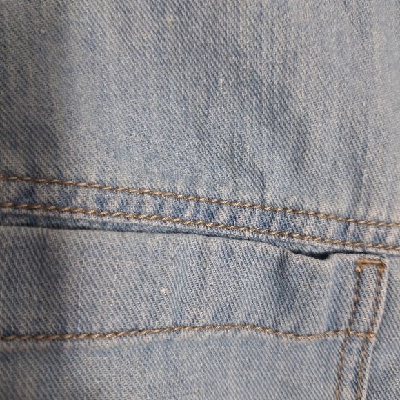 J Jill Linen Denim Top Button Down Long Sleeve Chambray Country Western Medium T - Picture 7 of 11